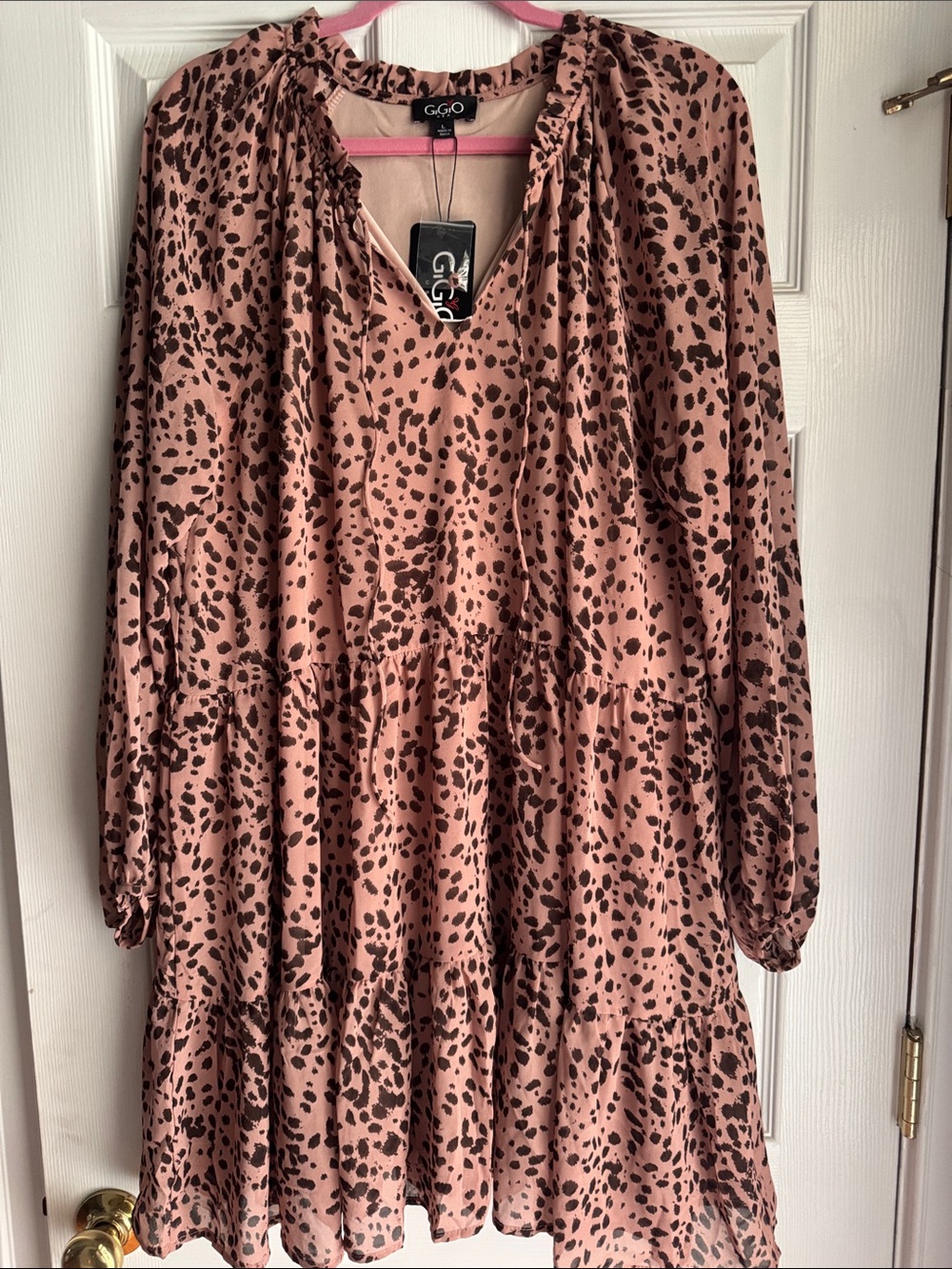 GiGiO Pink Animal-Print Mini Dress